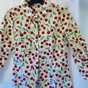 Carolina Herrera Button-Up Top, 3/4 sleeve